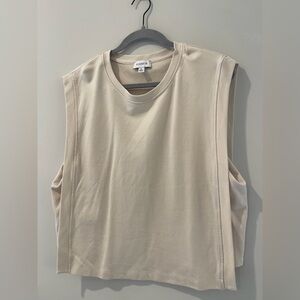Evereve Cream Sleeveless Top